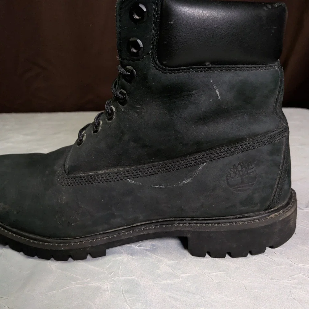 Timberland Mens 6 Inch Premium Boots Mens Size 12M Waterproof Black Leather
